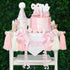 Pink Bow 1st Birthday Highchair Banner Decorations Wood Bead Tassel Garland Cone
