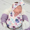Newborn Floral Print Blanket Baby Stretch Wrap Swaddle Receiving Blanket with Matching