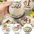 RCHBUDI 8 8 Sets 8pcs Pcs Baby Monthly Milestone Cards- Baby Milestone Signs Wooden Discs Double-Sided Animal Marker