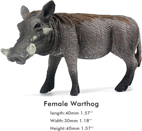 Playset 3-Piece FUNSHOWCASE African Jungle Animals Toy Warthogs Figure Realistic Plastic Figurine Lot