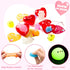 28 Packs JOYIN Valentines Day Gifts for Kids, Glow Mochi Squishy Toys with Heart Funny Valentines Day Cards for Kid