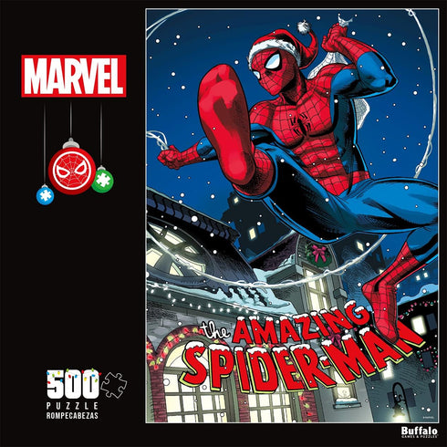 Buffalo Games - Marvel - Swinging into The Holidays - 500 Piece Jigsaw Puzzle for Adults Challenging Puzzle Perfect for Game Nights - Finished Puzzle Size is 21.25 x 15.00