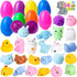 JOYIN 24 Pcs Easter Prefilled Eggs with Mochi Squishy Toys, Kawaii Stress