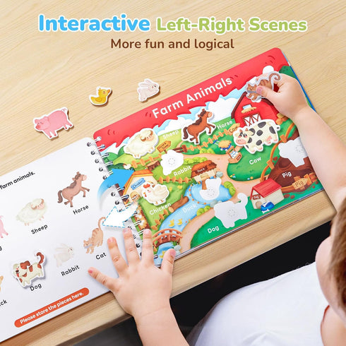 Preschool Busy Book for Toddlers 3-5 - Montessori Learning Activities, Educational Sensory Toys, Autism Learning