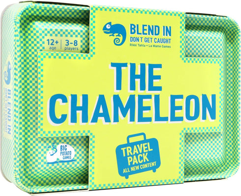 The Chameleon Travel: Award-Winning Spot-The-Imposter Board Game in a Travel Friendly Tin with 20 New Topics