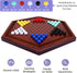 14 inches Set, 60+12 6 6 Offelec Wooden Chinese Checkers Colorful Acrylic Marbles in Colors, Classic Strategy Games