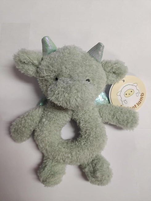 Apricot Lamb Baby Dragon Dinosaur Soft Rattle Toy: Plush Stuffed Animal for Newborn (Dragon, 6 Inches)