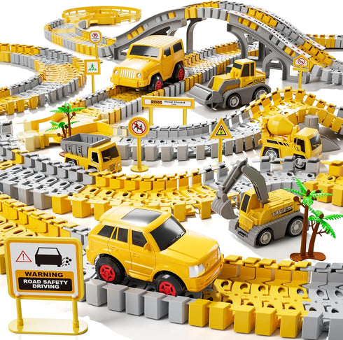 iHaHa Toddlers Construction Race Tracks Toys Gifts for 3 4 5 6