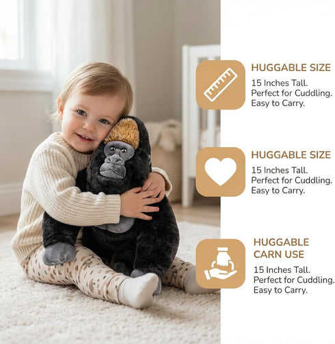 ZHONGXIN MADE 15in, Gorilla Plush Toy, Realistic Orangutan Stuffed Animals Unique Forest Plushie Toys Model Dolls