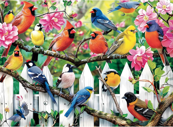 300 Pieces Jigsaw Puzzles for Adults - Morning Serenade Birds Puzzle, 20.5x15in