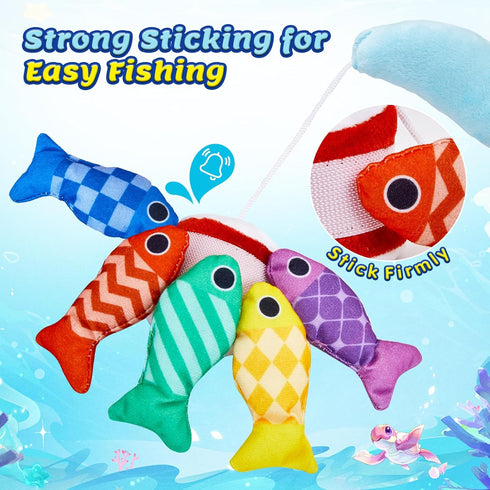 Gacoman 1 Toddler1-3 Counting, 12-18 Montessori Toys for Year Old Boy Girl Birthday Gift- Cloth Fishing Game