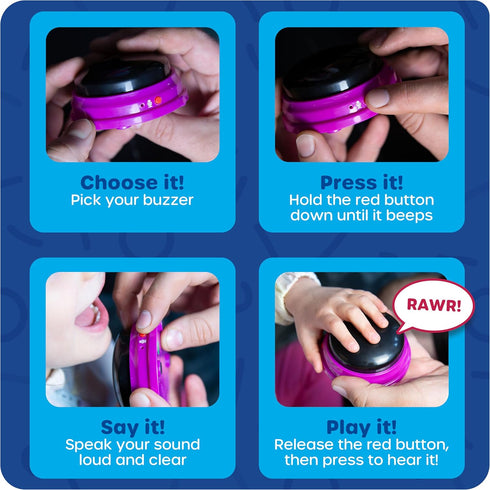 Learning Resources Recordable Answer Buzzers - Classroom Must Haves Supplies, Kids Toys, Sound Effect Button, Family