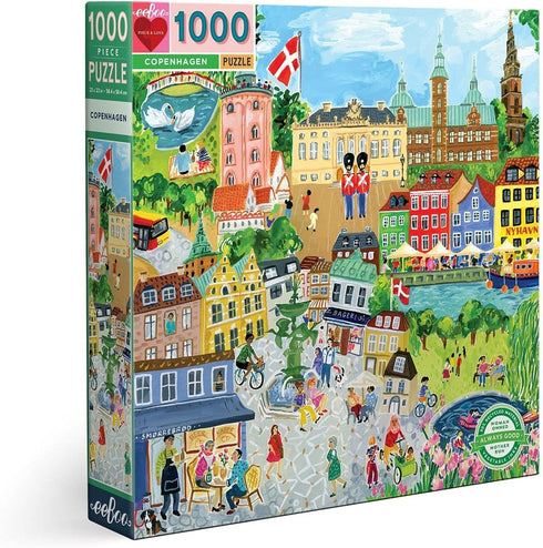 eeBoo: Piece and Love Copenhagen 1000 Piece Square Adult Jigsaw Puzzle, Glossy Sturdy Pieces