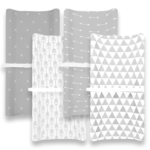 BaeBae Goods 4 Pack Changing Pad Cover Premium Baby Changing Pad Covers Boy or Girl Changing Pad Cover Pure Jersey