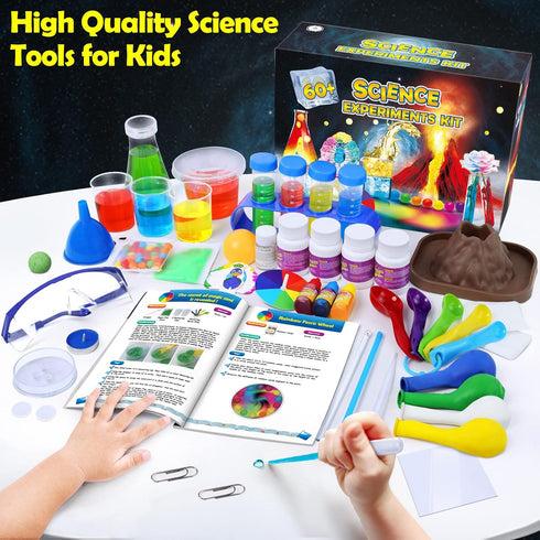 UNGLINGA 60+ Science Experiments Kits for Kids, Boys & Girls STEM Activities with Chemistry Set & Erupting Volcano