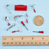 10 Pieces Mini Dollhouse Tool Set, Includes Red Tin Box, Outdoor and Repair Tools