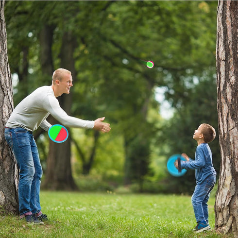 Ayeboovi Toss and Catch Ball Set, 8 Paddles and 4 Balls for Outdoor Toys and Camping Games