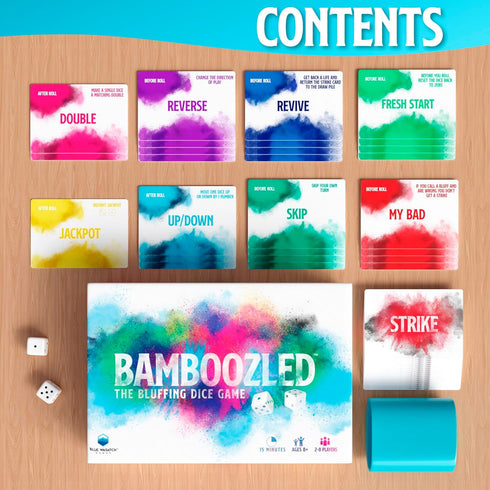 Bamboozled Bluffing Dice & Card Game, Family-Friendly Party Game for Kids, Teens & Adults, Fast to Learn