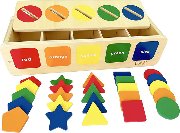 Dailyfunn Montessori Toys Color&Shape Sorting Learning Matching Box For Baby Toddlers 1-3