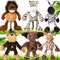 Zhanmai 6 Pieces Safari Stuffed Animals Plush Jungle Toys Set for Boys