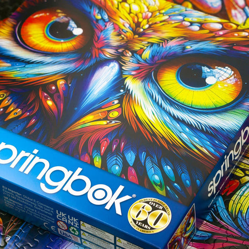 Springbok Look of The Wild, 1000 Piece Jigsaw Puzzle for Adults, Vivid Fantasy Owl Face, 30" x 24"