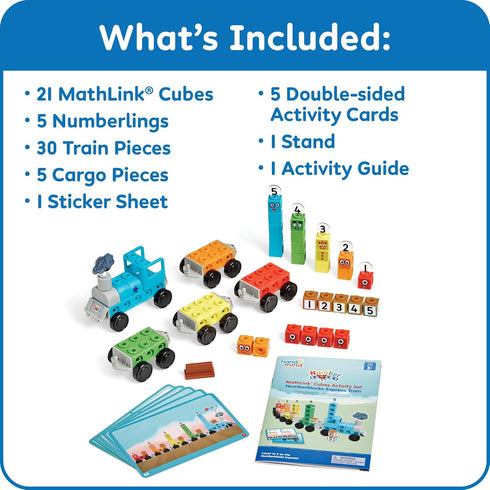 hand2mind Numberblocks Express Train MathLink Cubes Activity Set, Preschool Learning, Counting Blocks, Educational Toys
