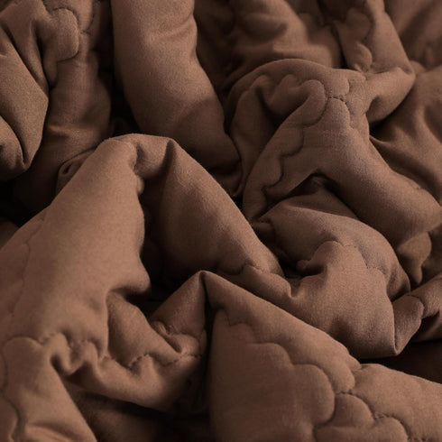 NTBAY Down Alternative Toddler Comforter, Lightweight Solid Color Baby Crib Quilted Blanket, 39x47 inches, Brown