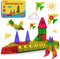 112PCS Mini Magnetic Tiles for Kids, Magnetic Tiles Travel Set with Iron