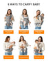 6-in-1 besrey Ergonomic Baby Carrier with Hip Seat, No Back Pain Support, Breathable Mesh, Positions, Newborn