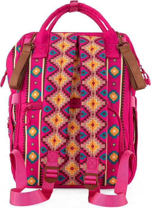 Backpack WG2204-9110HPK Montana West Wrangler Callie Diaper Bag with Stroller Straps Multifunction Baby Travel Bag