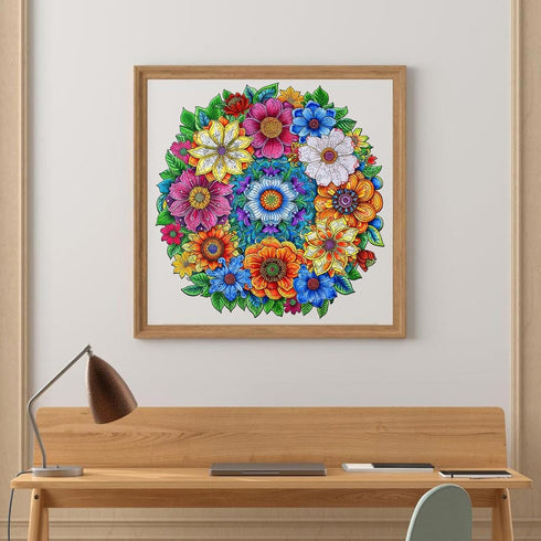 200 12.4x11.4 Qiuenisray Mother's Day Wooden Puzzles for Adults Pieces, Spring Flower Jigsaw Puzzles for Woman