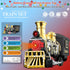 Set 3D 3 4 5 6 7 Electric Train with Elevated Tracks Music, Locomotive Passenger Carriages, Lights & Quiet Mode
