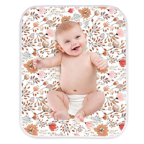 Diaper Changing Pads for Baby, Flower Change Mat, 3Layers Waterproof Change Pad