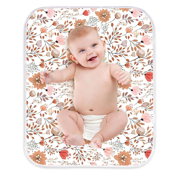 Diaper Changing Pads for Baby, Flower Change Mat, 3Layers Waterproof Change Pad