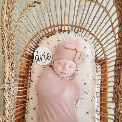 Set DRESHOW BQUBO Newborn Receiving Blanket Bow Hat Gloves Cotton Warm Baby Swaddle Blanket Wrap Baby Sleep Sack Shower