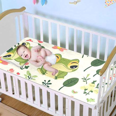 WDdZzyy 28" 52" Flower Wild Beige Frog Cooling Baby Mattress pad Protector x Breathable Crib Bumper Pads for Kids