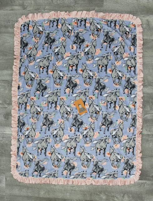 Dear Baby Gear Baby Blanket, Double Layer Blanket for Girls, Nursery Blanket for Baby Girl, Faux Quilt Soft Baby