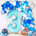 KatchOn Giant Light Blue Number 3 Balloon, 40 Inch, 3rd Birthday Decorations, Baby Shark Theme