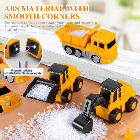 Sprstar 3-5 4-8 Series-35 Magnetic Transform Engineering Car Assembled Toys,Toy Construction Vehicles with Storage