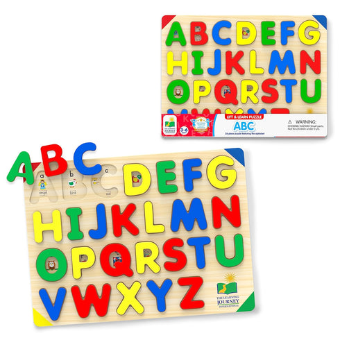 The Learning Journey - Lift & Learn ABC Puzzle - Alphabet Puzzles for Toddlers - 26 pieces for Ages 3-6