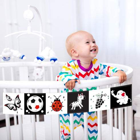 High Contrast Black and White Baby Toys for Newborn, Tummy Time Sensory Toys, Montessori Gifts for 0-12 Months