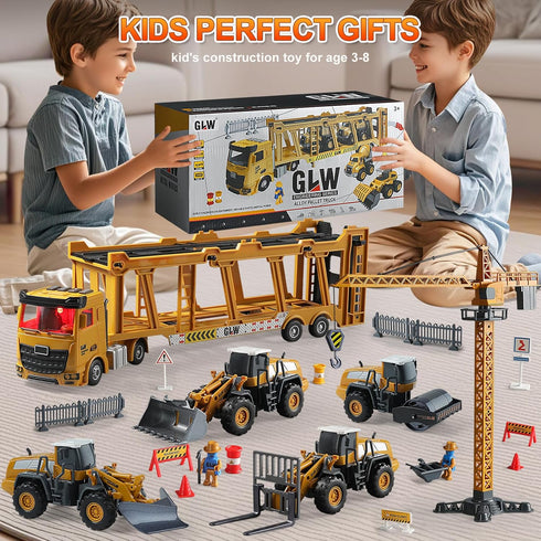 Set 1:40 1:55 Bulldozer, Construction Trucks Toy Alloy Inertia Driving & Simulation Model Toys, Including Forklifts