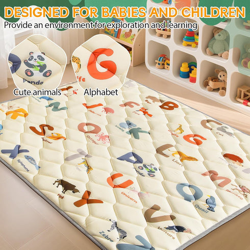 79x71 Tummy Baby Play Mats for Floor - Playmat for Baby and Toddlers Infants - Foam Play Mat - Infant Mats for Floor