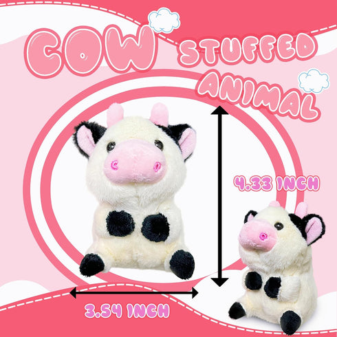 Kawaite Soft Cow Stuffed Animal Plush Toys for Kids, Cute Cow Plushies, Small Stuffed Farm Animal Plush Toys for Girls