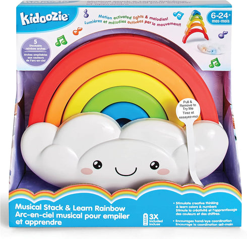 Kidoozie Musical Stack & Learn Rainbow, Stacking Activity Toy for Infants & Toddlers 6-24M, Lights & Sounds