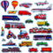 Little Folk Visuals Train, Trucks & Planes Precut Felt Pieces, 24 Pieces