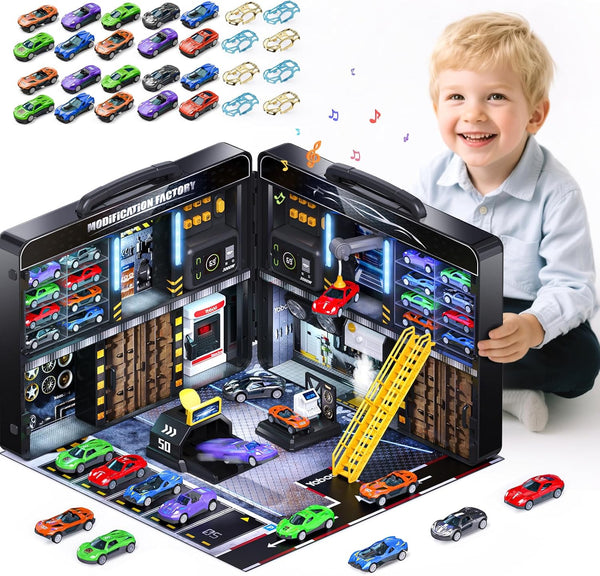MEWOCHEE Car Toys Gifts for 3 4 5 6 Year Old Boys, Suitcase