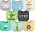 The Peanutshell Baby Bibs Set of 8 - 100% Cotton, Soft, Absorbent, Unisex Toddler, Newborn & Infant - Han-Gry