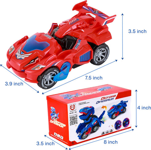 Dinosaur Toys for Kids 3-5, Transforming Dinosaur Car Toy with Light Music for Toddlers 1-5 Years Old Boys and Girls