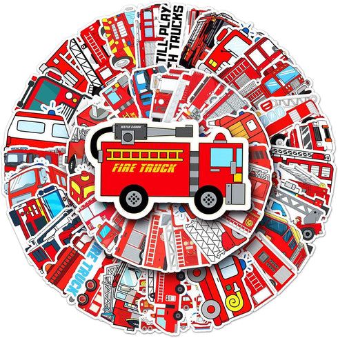 50PCS Cartoon Cars Stickers for Kids, Birthday Gift Party Favors, Supplies for Water Bottle, Laptop, Room Graffiti